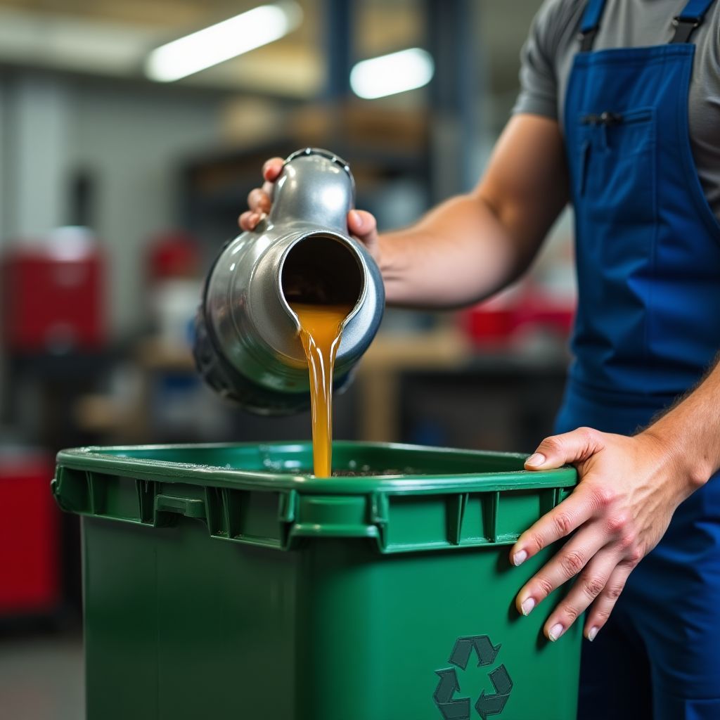 Mecánico trabajando de forma ecológica